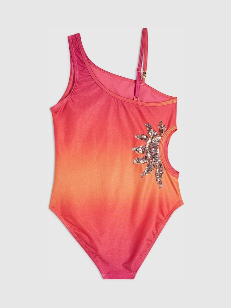 River Island Orange Ombre Sequin Sun Swimsuit - Image 2 of 4 River Island Orange Ombre Sequin Sun Swimsuit - Image 2 of 4