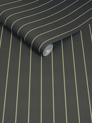MADE.COM Navy Mint Kyria Stripe A4 Wallpaper Sample - Image 3 of 4
