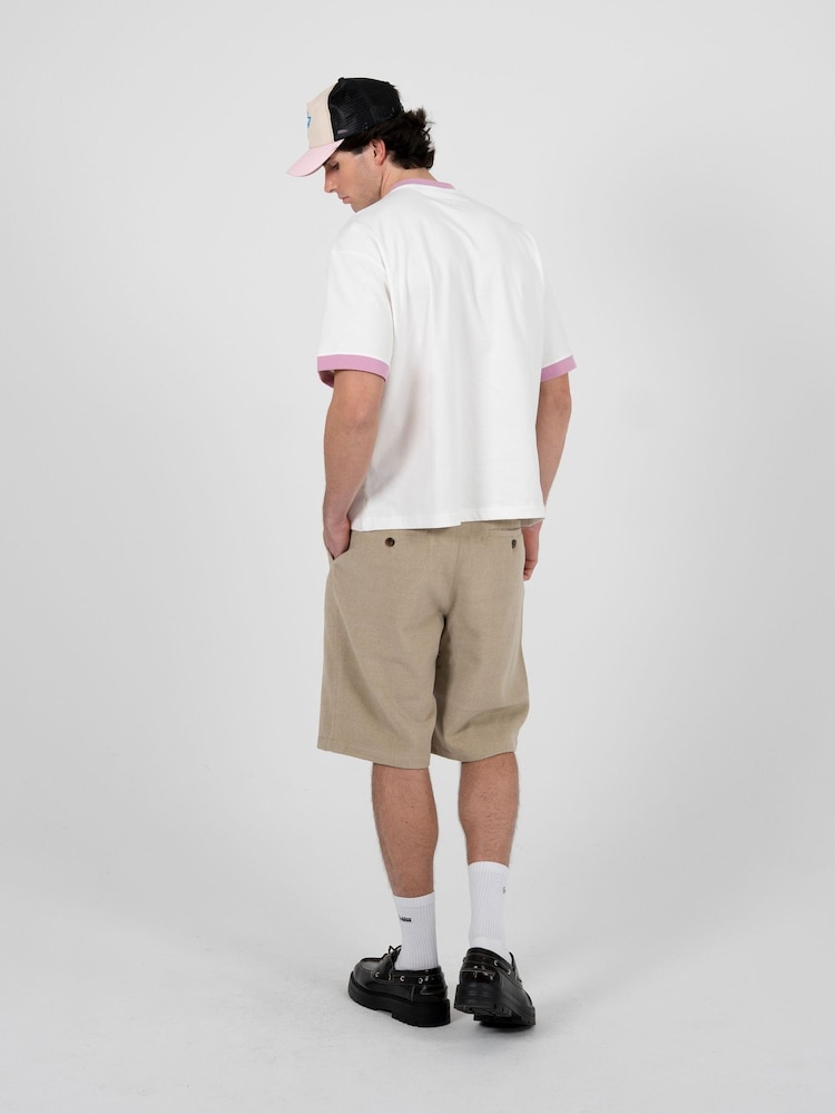 Prohibited Brown Podium Double Pleated Shorts - Image 2 of 5 Prohibited Brown Podium Double Pleated Shorts - Image 2 of 5