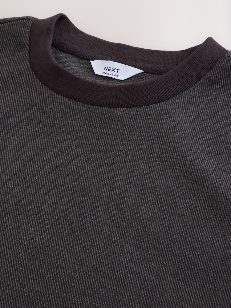 Brown Regular Fit Heritage Herringbone T-Shirt - Image 2 of 3 Brown Regular Fit Heritage Herringbone T-Shirt - Image 2 of 3