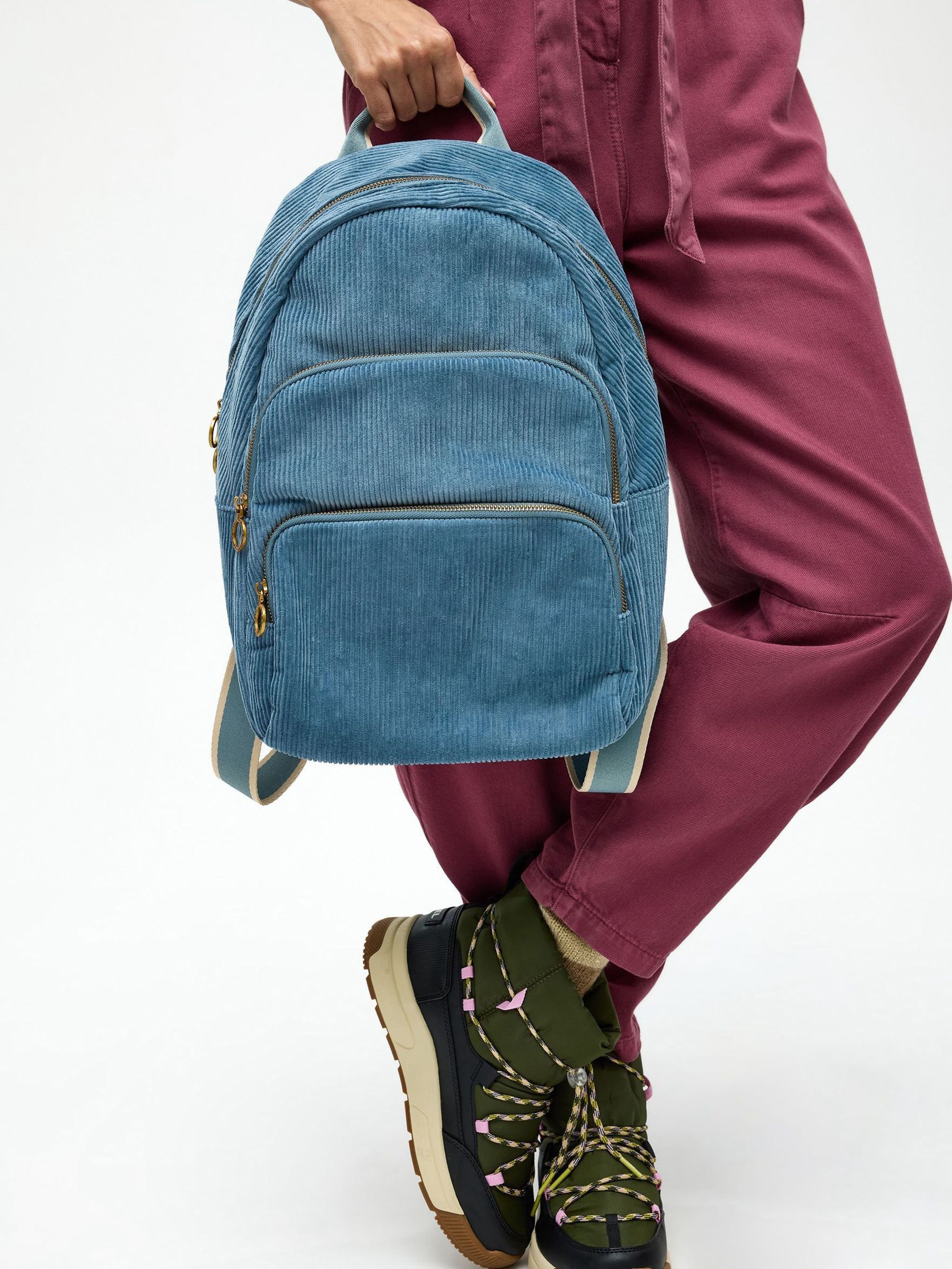 Buy Oliver Bonas Blue Harper Light Blue Corduroy Triple Zip