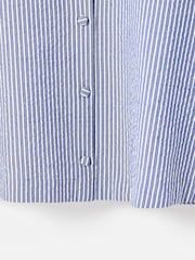 Oliver Bonas Blue Blue & White Striped Collar Shirt - Image 5 of 8