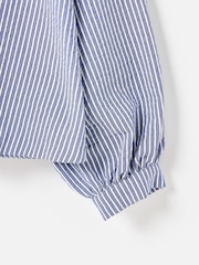 Oliver Bonas Blue Blue & White Striped Collar Shirt - Image 6 of 8