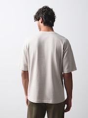 Neutral Marl Relaxed Fit Heavyweight T-Shirt - Image 4 of 4