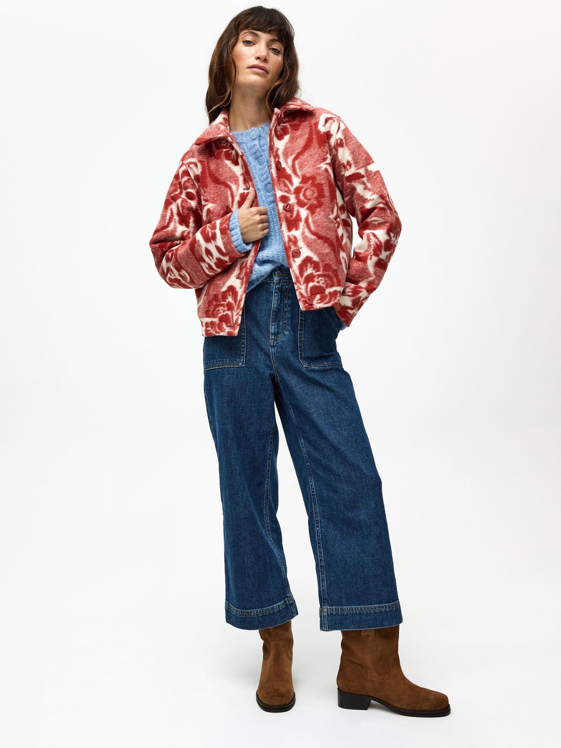 Buy Oliver Bonas Brown Rust & Cream Floral Blend Jacket from Next