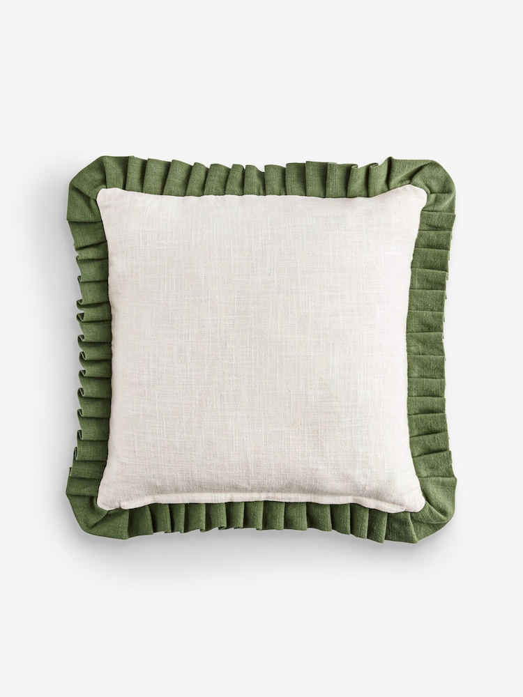 Lia Gold x Next Green Embroidered Slogan Pleated Cushion - Image 6 of 6 Lia Gold x Next Green Embroidered Slogan Pleated Cushion - Image 6 of 6