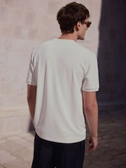 Ecru White Textured T-Shirt - Image 4 of 8