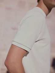 Ecru White Textured T-Shirt - Image 5 of 8