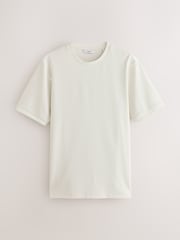 Ecru White Textured T-Shirt - Image 6 of 8