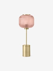 MADE.COM Pink Briz Ribbed Glass Table Light - Image 3 of 7