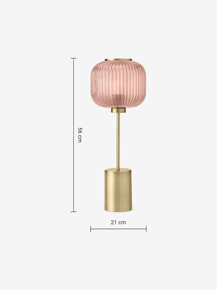 MADE.COM Pink Briz Ribbed Glass Table Light - Image 7 of 7 MADE.COM Pink Briz Ribbed Glass Table Light - Image 7 of 7