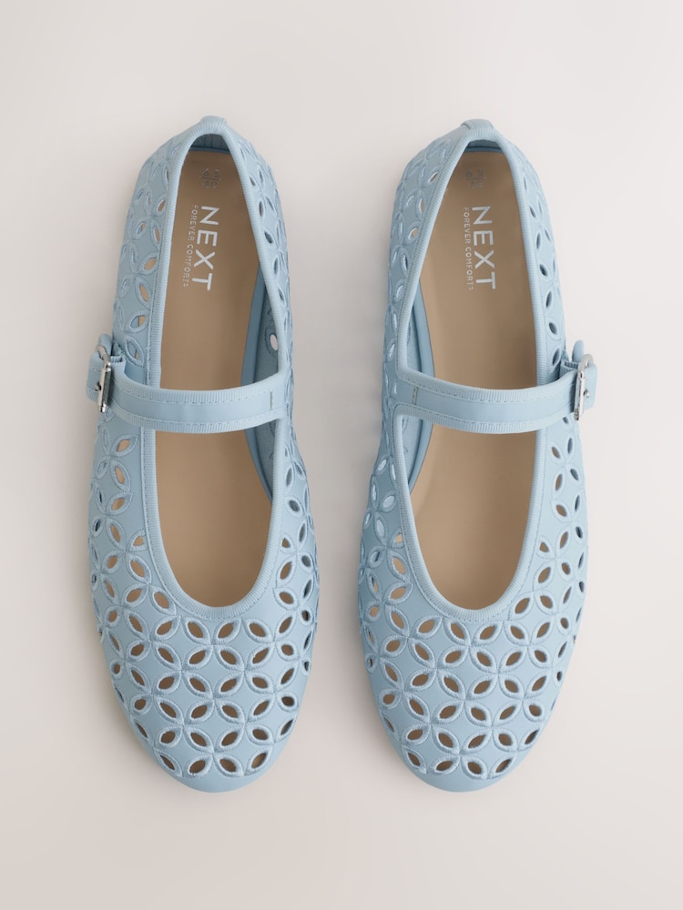Blue Forever Comfort® Broderie Mary Janes - Image 1 of 5 Blue Forever Comfort® Broderie Mary Janes - Image 1 of 5