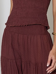 South Beach Brown Shirred Sleeveless Top - Image 5 of 6