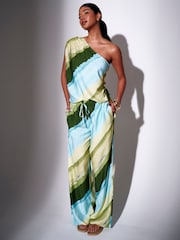 South Beach Stripe Asymmetric One Shoulder Top - Image 3 of 4