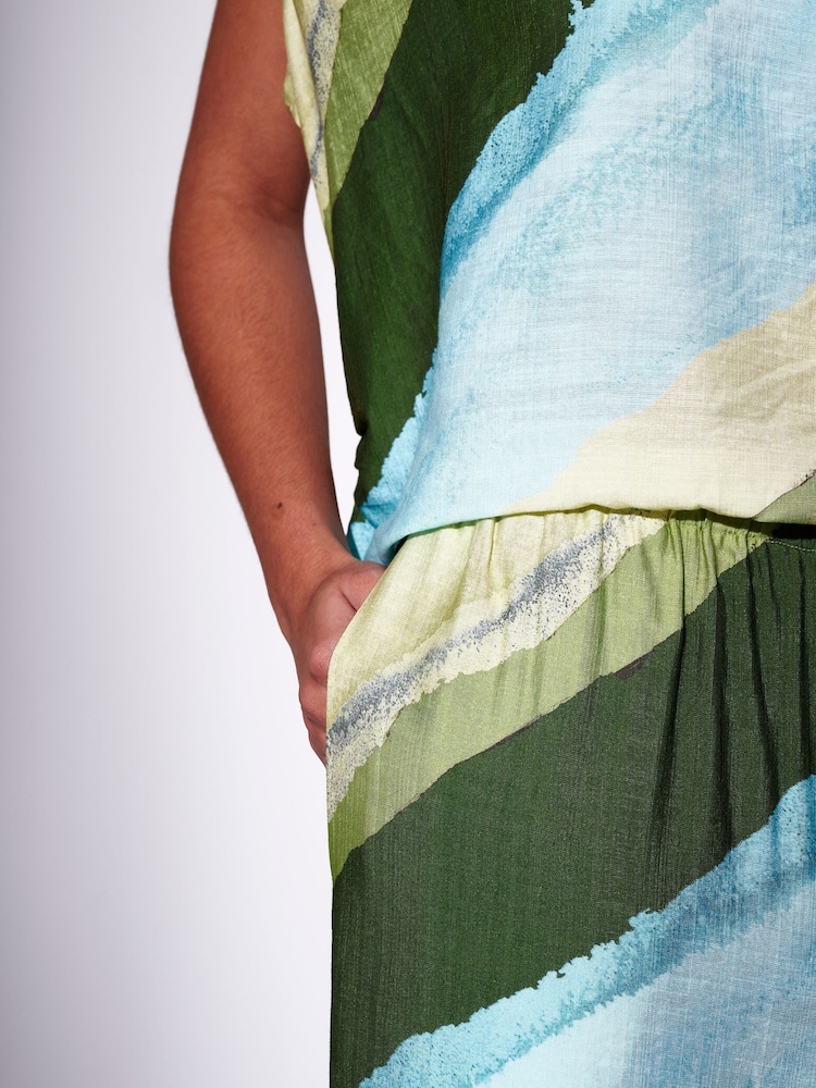 South Beach Stripe Asymmetric One Shoulder Top - Image 4 of 4