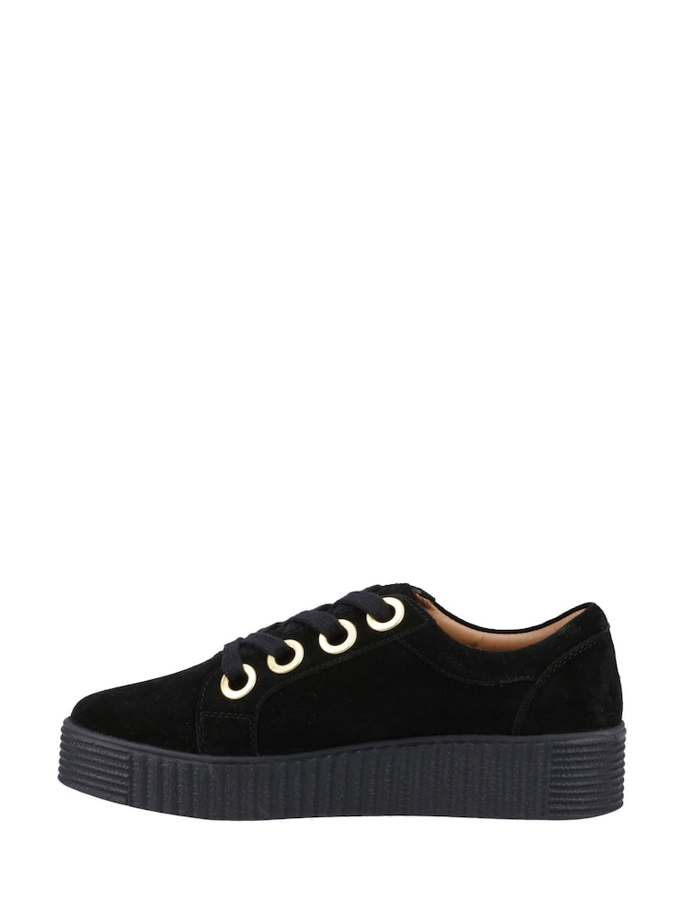 Hush Puppies Black Tamsin Suede Trainer - Image 2 of 4 Hush Puppies Black Tamsin Suede Trainer - Image 2 of 4