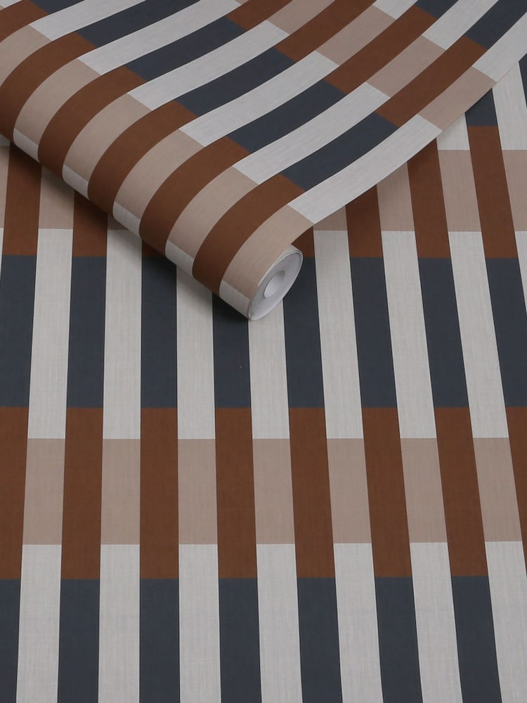 MADE.COM Caramel Blue Sirio 10M Wallpaper - Image 4 of 4