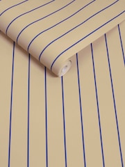 MADE.COM Neutral Blue Kyria Stripe 10M Wallpaper - Image 2 of 2