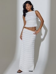 South Beach White Textured Frill Sleeveless Top - Image 3 of 6