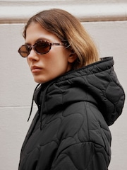 Crna - Long Quilted Jacket - Slika 7 od 10