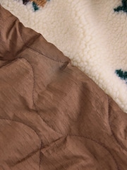 Brown/Floral Reversible Borg Quilted Jacket - Image 10 of 11