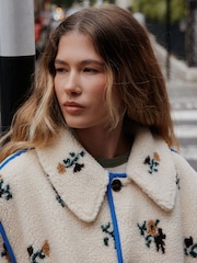 Brown/Floral Reversible Borg Quilted Jacket - Image 6 of 11