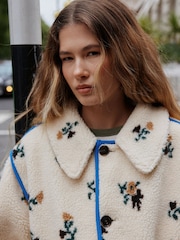 Brown/Floral Reversible Borg Quilted Jacket - Image 7 of 11