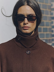 朱古力啡色 - Belted Unlined Coat - 圖片 4，共 8