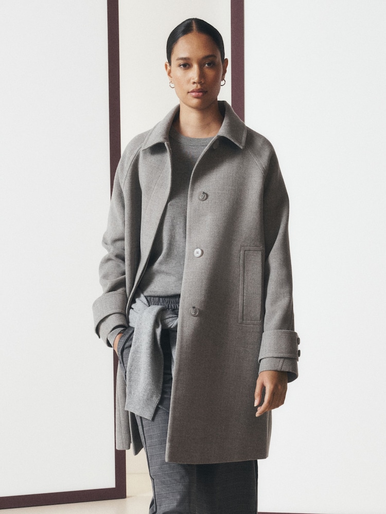 Grey Classic Dolly Coat - Image 1 of 8 Grey Classic Dolly Coat - Image 1 of 8