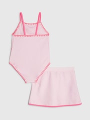River Island Pink Starfish 2 Piece Swimsuit & Skirt Set - Image 2 of 5