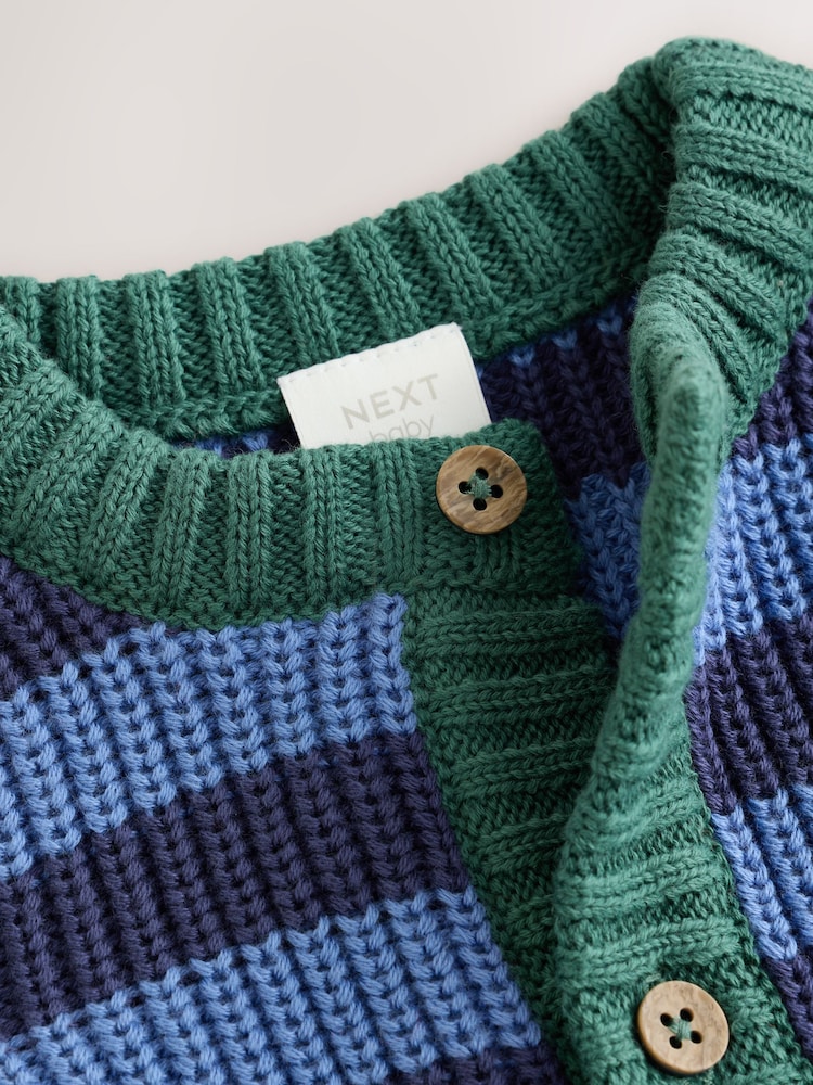 Blue Stripe Knitted Cardigan and Legging Baby Set (0mths-2yrs) - Image 10 of 10 Blue Stripe Knitted Cardigan and Legging Baby Set (0mths-2yrs) - Image 10 of 10