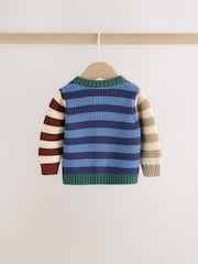 Blue Stripe Knitted Cardigan and Legging Baby Set (0mths-2yrs) - Image 5 of 10