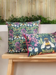 Wylder Navy House Of Bloom Zinnia Bee Outdoor Cushion - Image 5 of 5
