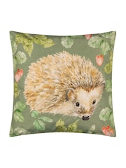 Evans Lichfield Olive Grove Hedgehogs Outdoor Cushion - Image 1 of 4