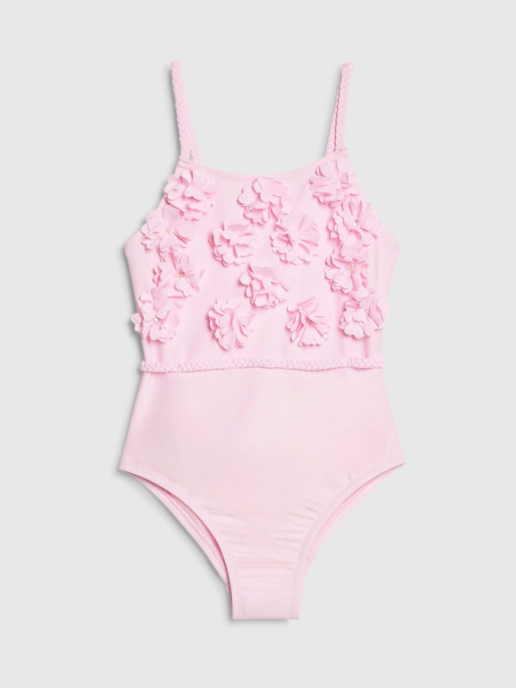 River Island Pink 3D Flower Swimsuit - Image 1 of 4