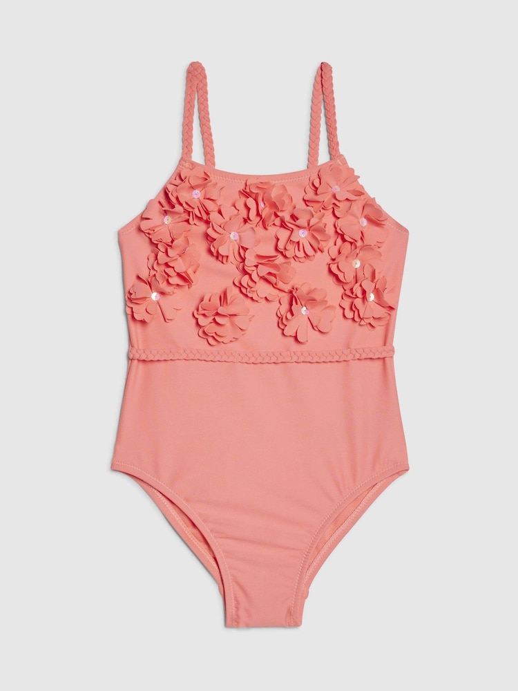 River Island Pink 3D Flower Tutu Swimsuit - Image 1 of 4 River Island Pink 3D Flower Tutu Swimsuit - Image 1 of 4