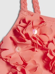 River Island Pink 3D Flower Tutu Swimsuit - Image 4 of 4