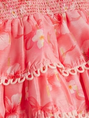 River Island Pink Hibiscus Bow Puff Sleeve Top & Rara Skirt Set - Image 3 of 4