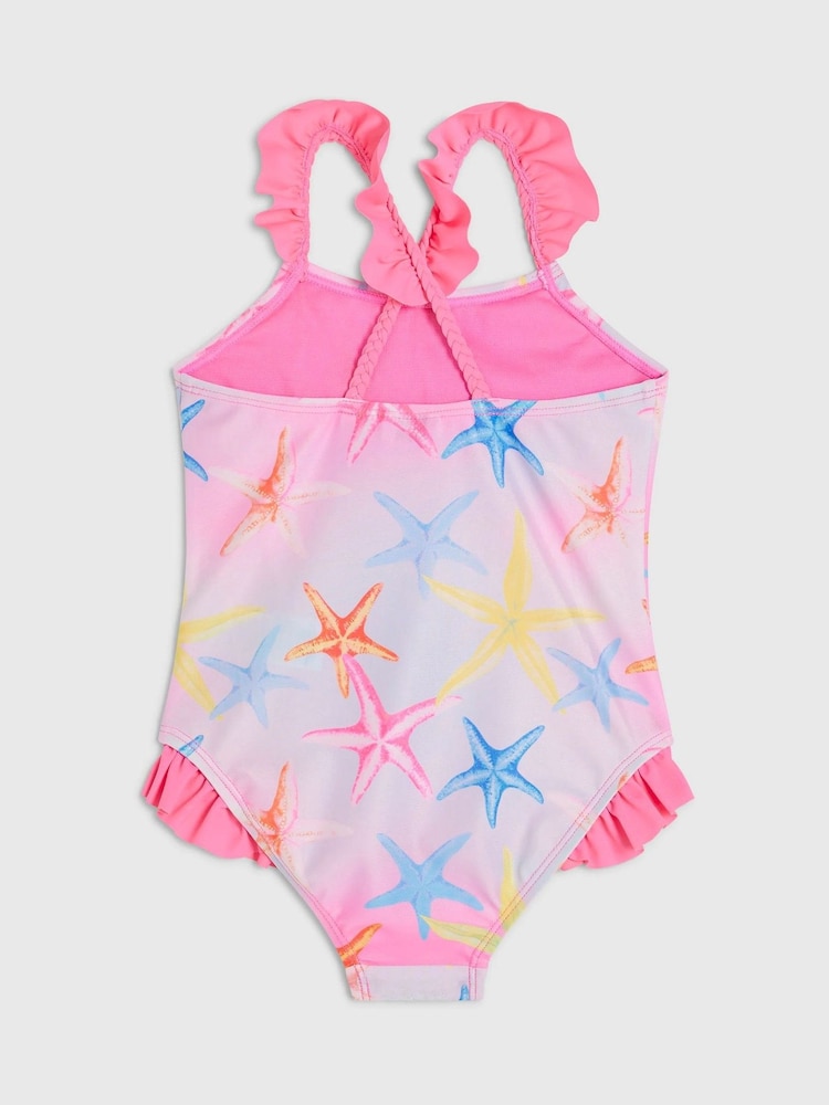 River Island Pink Starfish Sequin Swimsuit - Image 2 of 4 River Island Pink Starfish Sequin Swimsuit - Image 2 of 4
