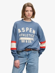 Superdry Blue Preppy Ski Sweatshirt - Image 1 of 7