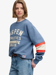 Superdry Blue Preppy Ski Sweatshirt - Image 3 of 7