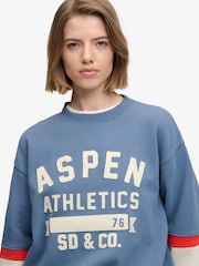 Superdry Blue Preppy Ski Sweatshirt - Image 5 of 7