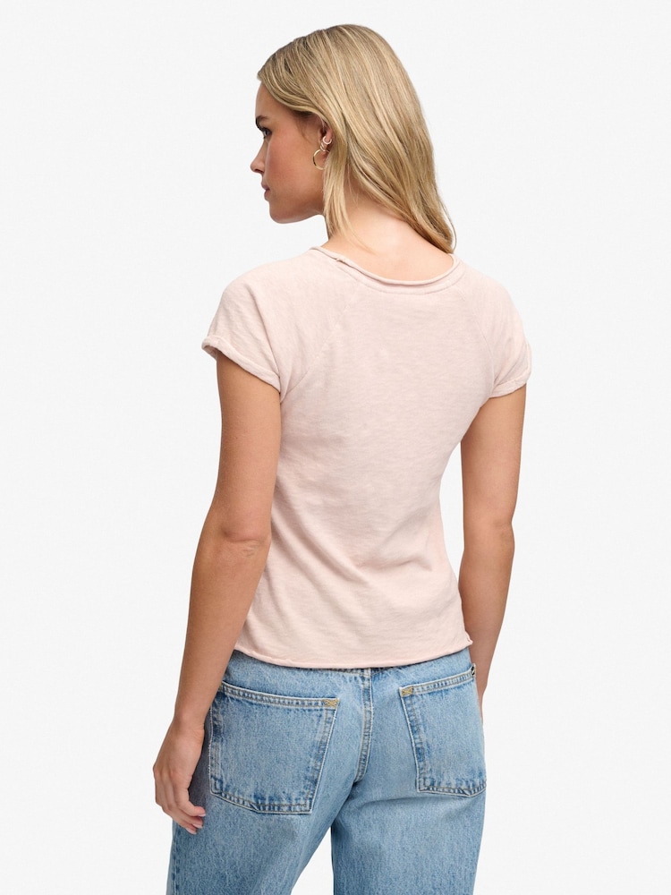 Superdry Pink Ath Ess Slub Graphic T-Shirt - Image 2 of 6 Superdry Pink Ath Ess Slub Graphic T-Shirt - Image 2 of 6