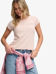 Superdry Pink Ath Ess Slub Graphic T-Shirt - Image 4 of 6