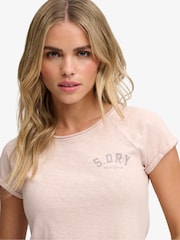 Superdry Pink Ath Ess Slub Graphic T-Shirt - Image 5 of 6
