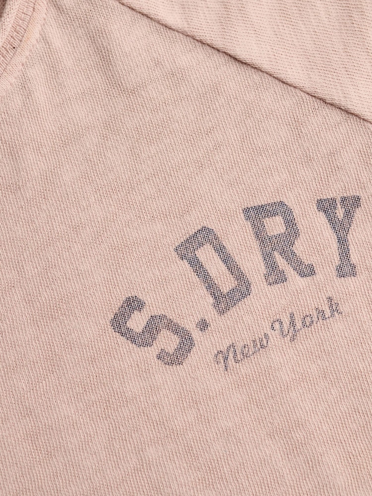 Superdry Pink Ath Ess Slub Graphic T-Shirt - Image 6 of 6 Superdry Pink Ath Ess Slub Graphic T-Shirt - Image 6 of 6