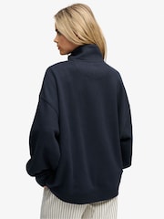 Superdry Blue Monogram Half Zip Sweat Top - Image 2 of 7