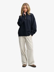 Superdry Blue Monogram Half Zip Sweat Top - Image 4 of 7