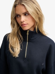 Superdry Blue Monogram Half Zip Sweat Top - Image 5 of 7