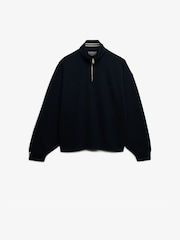 Superdry Blue Monogram Half Zip Sweat Top - Image 6 of 7